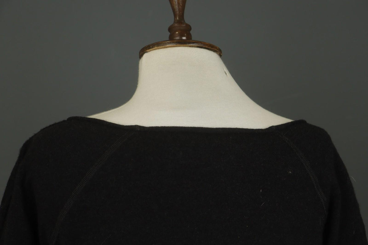 ANNETTE GORTZ Black Wool Long Sleeve Boat Neck Casual Pullover Blouse Top – Size M