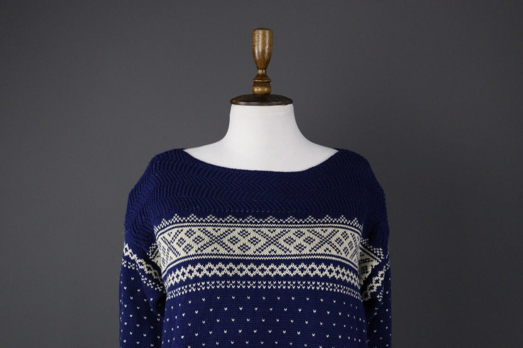 DENIM & SUPPLY RALPH LAUREN Blue Fair Isle Knit Sweater – Size S