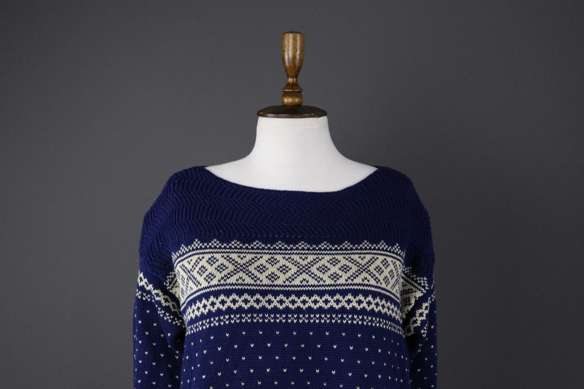 DENIM & SUPPLY RALPH LAUREN Blue Fair Isle Knit Sweater – Size S