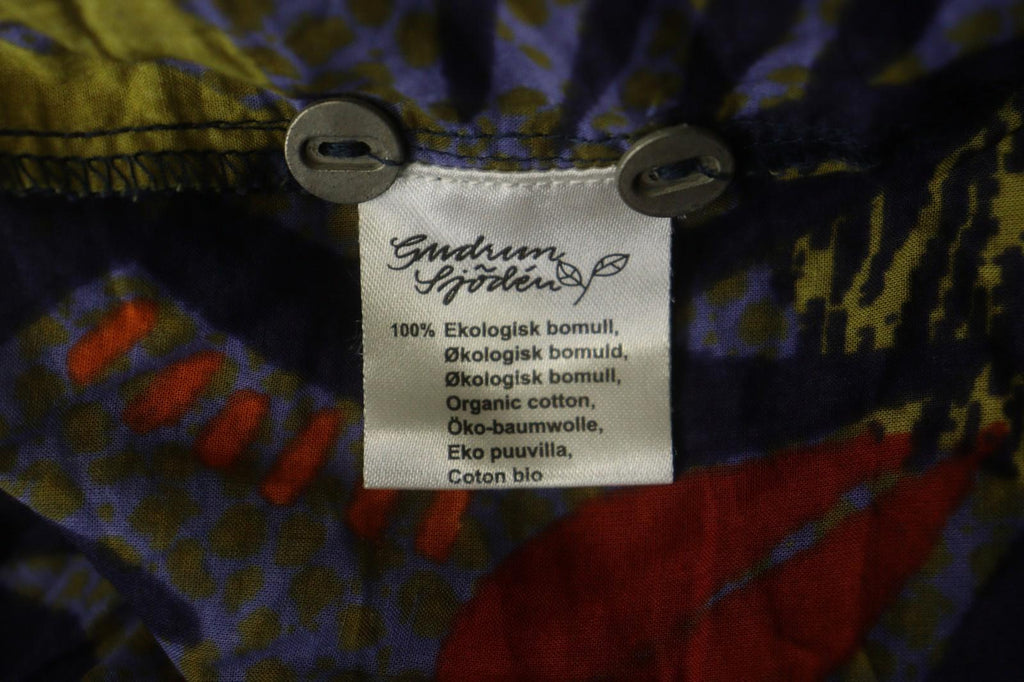GUDRUN SJODEN Multicolor Printed Round Neck Short Sleeve Sheath Dress – Size XL