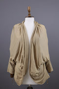 Lauren Ralph Lauren Beige Lagenlook Silk Open Front Cardigan Cape – Size L
