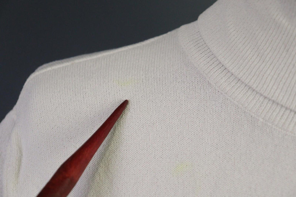 SARAH PACINI White Long Sleeve High Neck Top Blouse Shirt – Size M